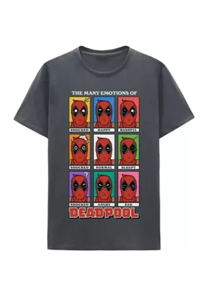 Men's Emotions of Deadpool Graphic T-Shirt