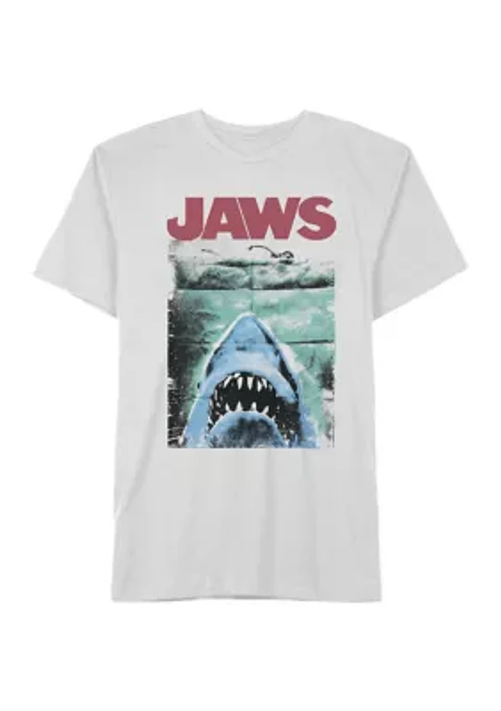 Jaws Grunge Short Sleeve Graphic T-Shirt