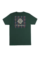 Short Sleeve Plaid Logo Graphic T-Shirt