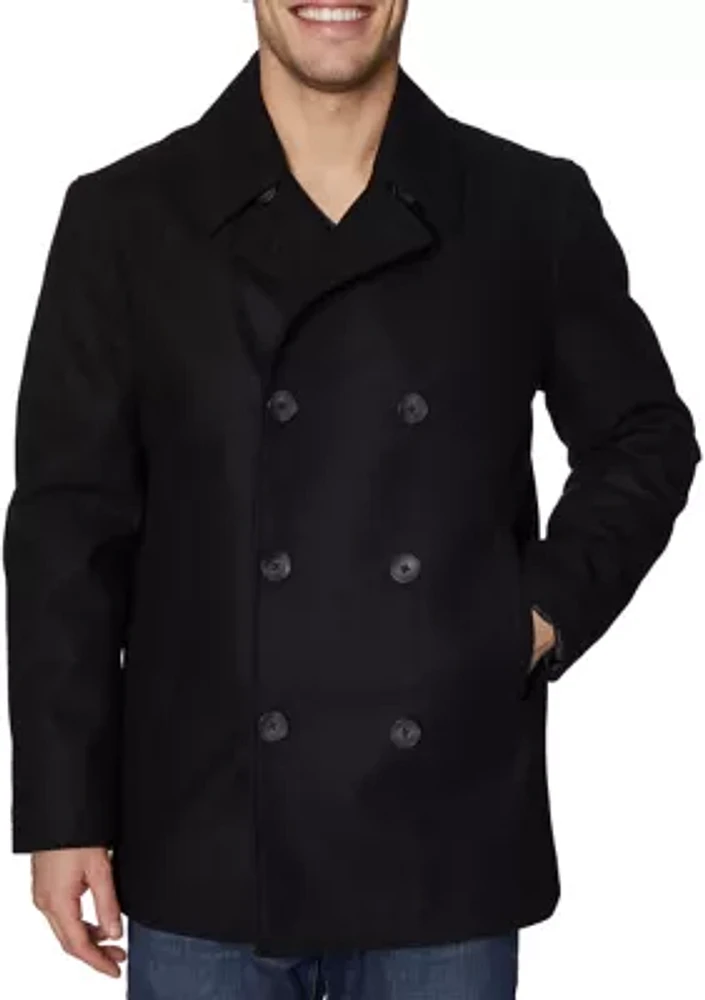 Button Front Peacoat