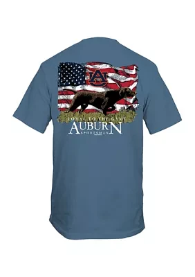 NCAA Auburn Tigers Faded Flag Dog Graphic T-Shirt