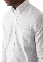 Multicolored Windowpane Printed Button Down Shirt