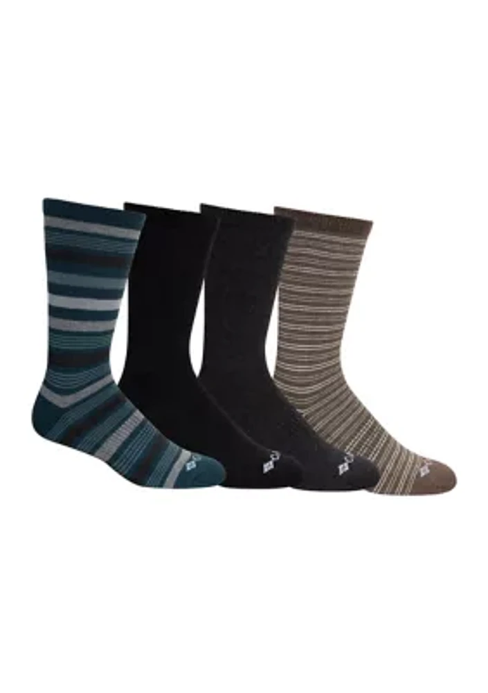 4-Pack Moisture Control Crew Socks