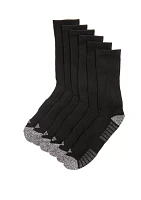 6 Pack Cushioned Sport Crew Socks