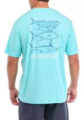 Big & Tall Short Sleeve Era Triple Fish Graphic T-Shirt