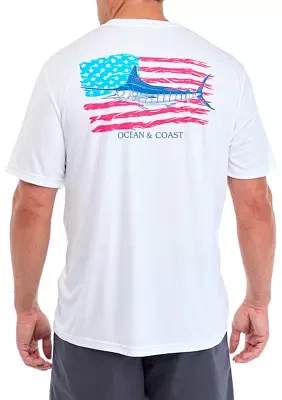 Big & Tall Short Sleeve Parry Marlin Flag Graphic T-Shirt