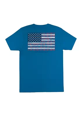 Short Sleeve American Flag Graphic T-Shirt