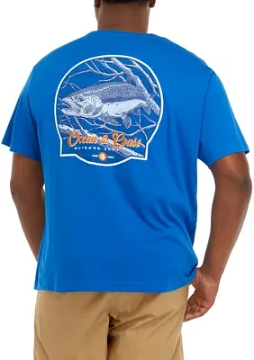 Big & Tall Rainbow Trout Graphic T-Shirt