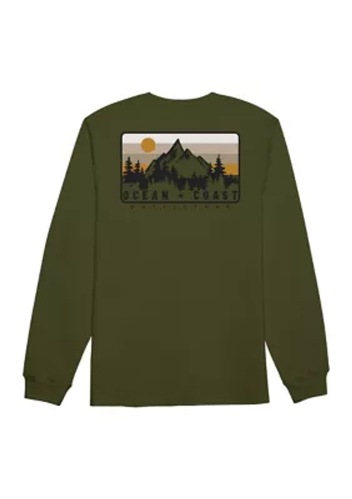 Long Sleeve Mountains Graphic T-Shirt