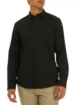 Men's Solid Long Sleeve Button Down Shirt