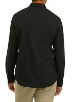 Men's Solid Long Sleeve Button Down Shirt