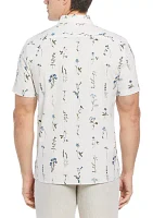 Men's Slim Vertical Floral Printed Shirt