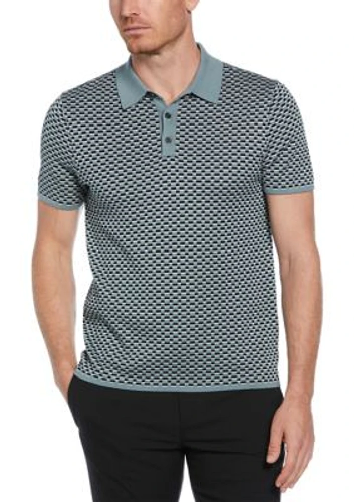 Men's Short Sleeve Geometric Polo Shirt