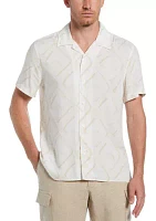 Men's Short Sleeve Abstract Linen Shirt