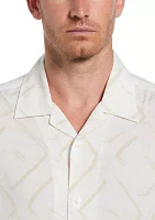 Men's Short Sleeve Abstract Linen Shirt