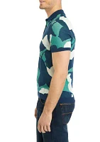 Men's Short Sleeve Floral Print Polo Shirt