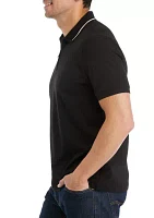 Men's Short Sleeve Zip Polo Shirt