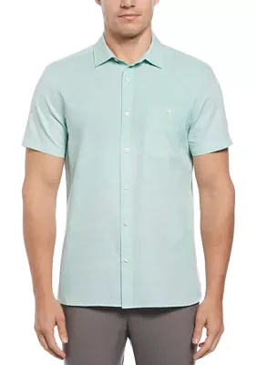 Short Sleeve Solid Voile Woven Shirt