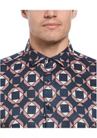 Geometric Linen Button Up Shirt