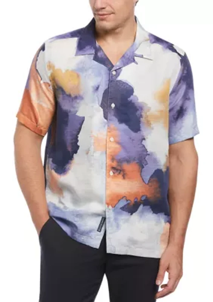 Men's Soft Watercolored Button Down Shirt