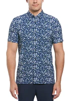 Men's Contrast Ditsy Floral Printed Shirt