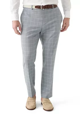 Men's Slim Double Bar Plaid Pants