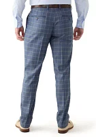 Men's Slim Double Bar Plaid Pants