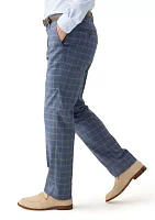 Men's Slim Double Bar Plaid Pants