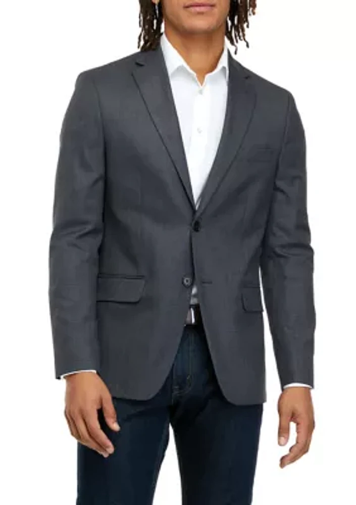 Single Breasted 2 Button-Front Jacket With Flap Pockets and Notch Lapel