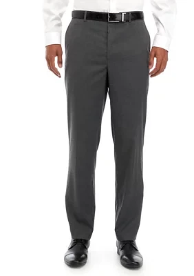 Small Check Flat Front Pants