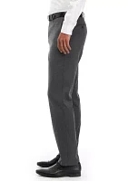 Small Check Flat Front Pants