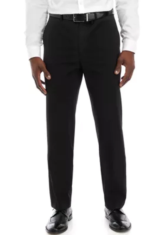 Textured Flat Front Pants