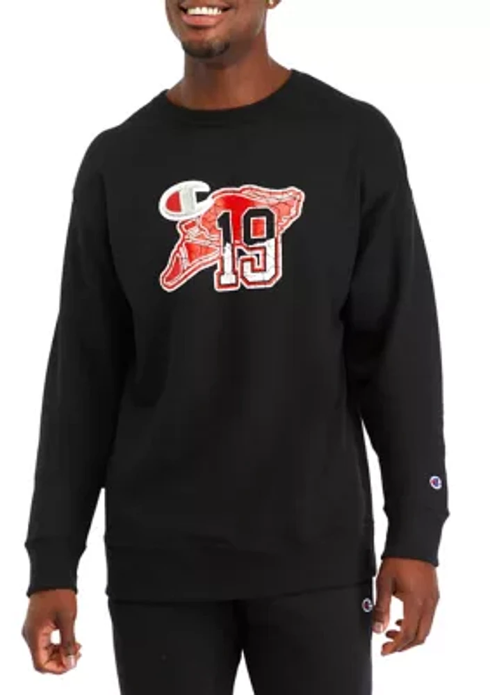 Graphic Varsity Crew Neck Pullover