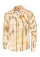 NCAA Tennessee Volunteers Long Sleeve Checkered Button Up Shirt