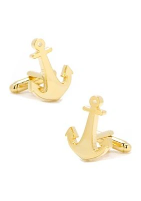 Gold Plated Anchor Cufflinks