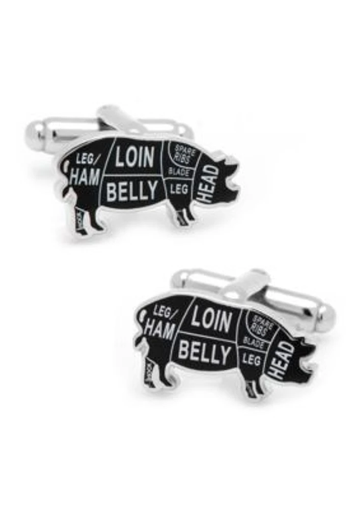 Pork Butcher Cuts Cufflinks