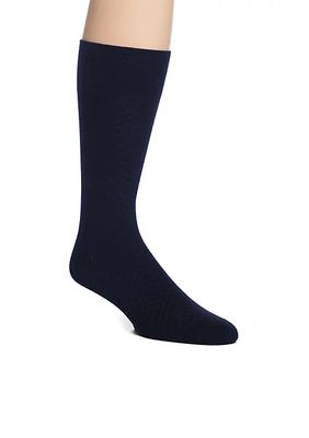 Check Textured Pattern Crew Socks - Single Pair