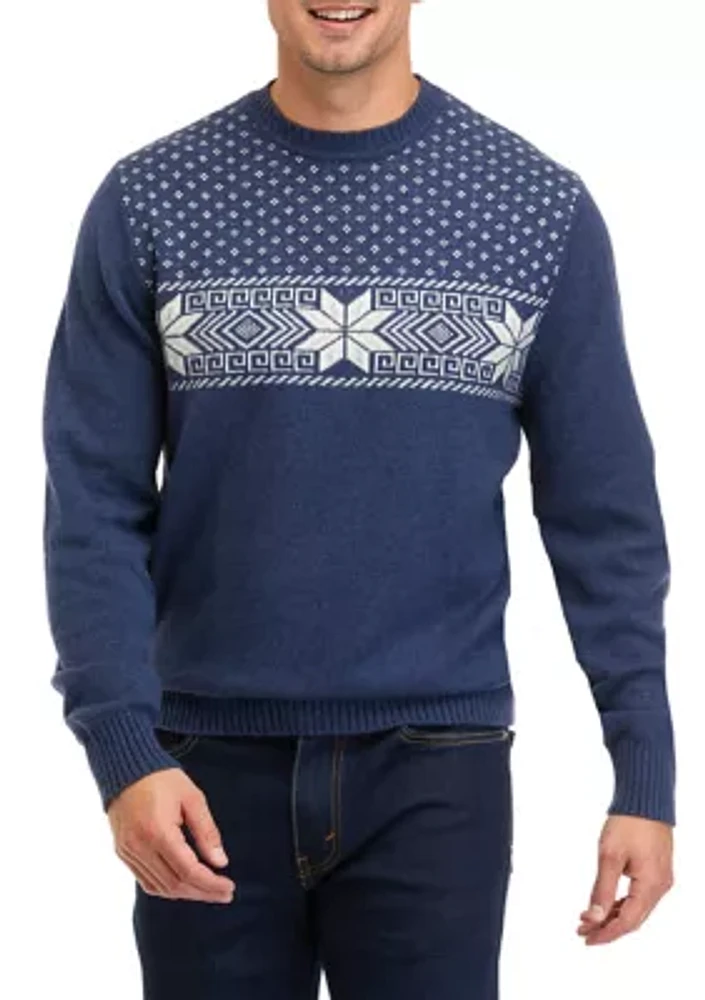 Snowflake Fairisle Crew Neck Sweater