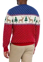 Fair Isle Deer Printed Sweater