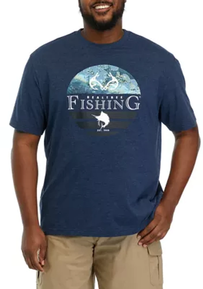 Big & Tall Short Sleeve Xtreme Original Fishing Dual Blend Graphic T-Shirt