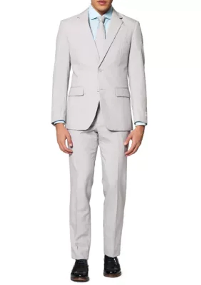 Groovy Grey  2 Piece Suit + Tie