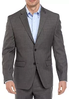 Gray Sharkskin Stretch Suit Separate Coat