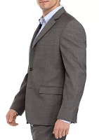 Gray Sharkskin Stretch Suit Separate Coat