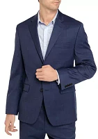 Navy Windowpane Stretch Suit Separate Coat