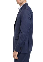 Navy Windowpane Stretch Suit Separate Coat