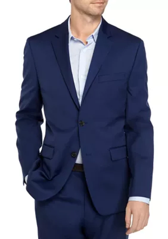 Big & Tall Solid Blue Stretch Coat