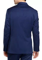 Big & Tall Solid Blue Stretch Coat