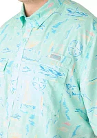 Big & Tall Short Sleeve Printed Fishing Shirt