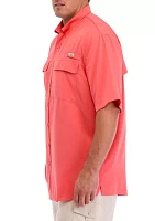 Big & Tall Short Sleeve Solid Fishing Shirt