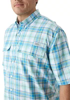 Big & Tall Short Sleeve Yarn Dyed Fishing Shirt